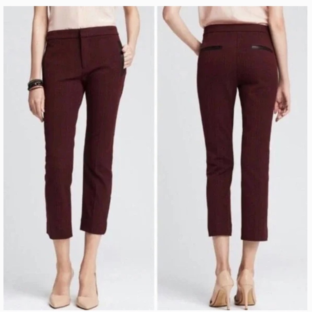 Tweed Banana Republic Sloan Faux-Leather Trim Black Rose